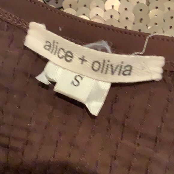 Alice + Olivia bronze silver sequin striped top Small - Picture 8 of 8